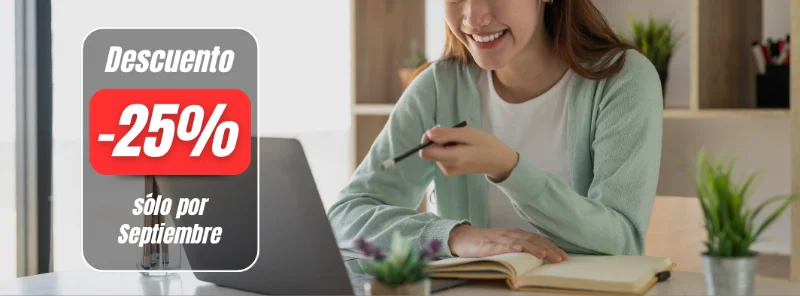 Promoción 25% Descuento en cursos online