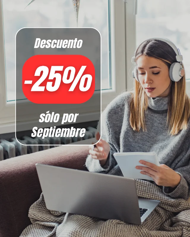 Promoción 25% Descuento en cursos online